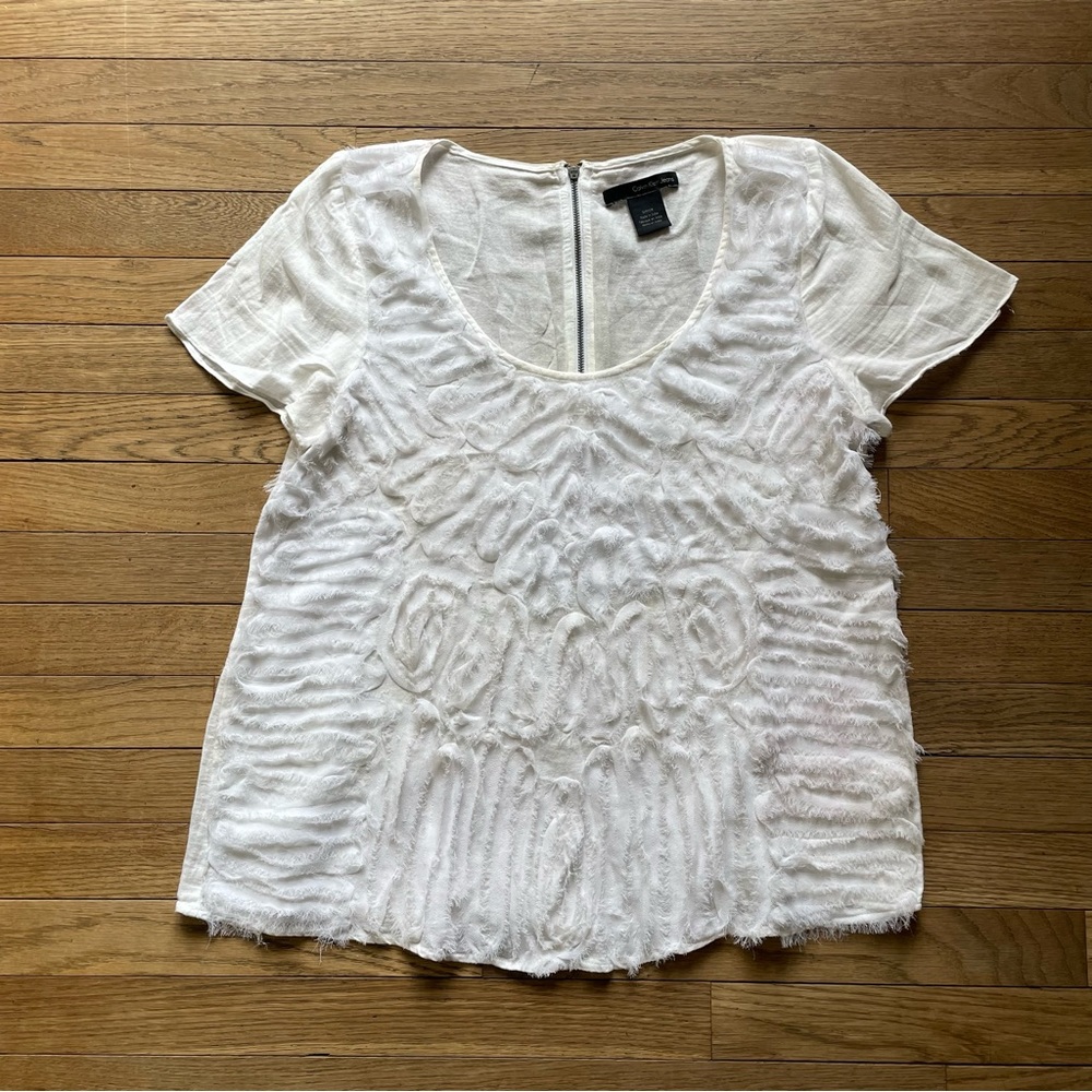 Calvin Klein jeans white blouse top 
Size S